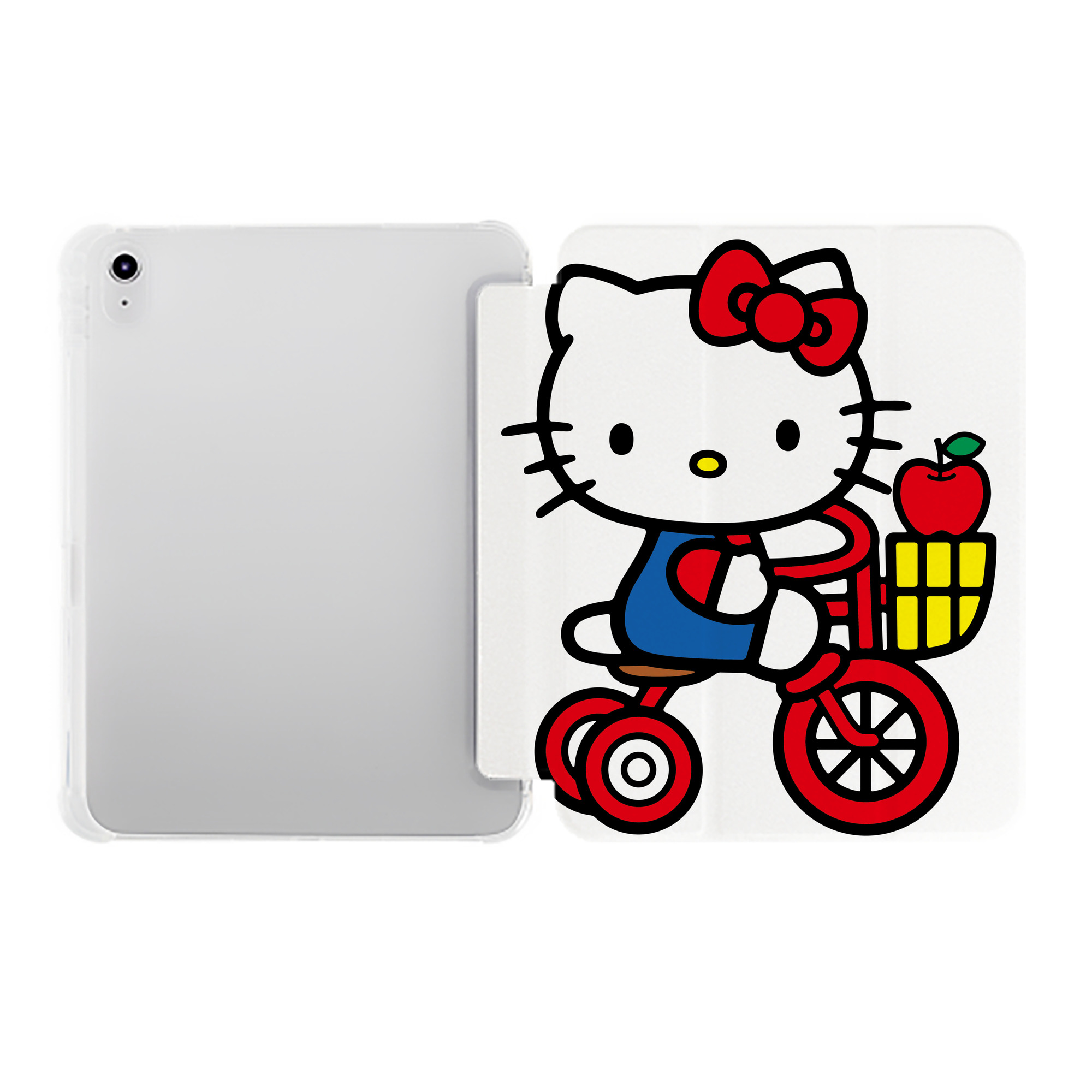 （画像用） Hello Kitty ハローキティ IPad ケース ペン収納付き 三つ折りスタンド PUレザー×シリコン 対応機種9.5/10.5/10.9インチ